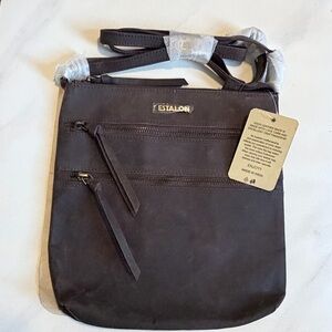 Estalon Dark Brown Leather Shoulder Bag